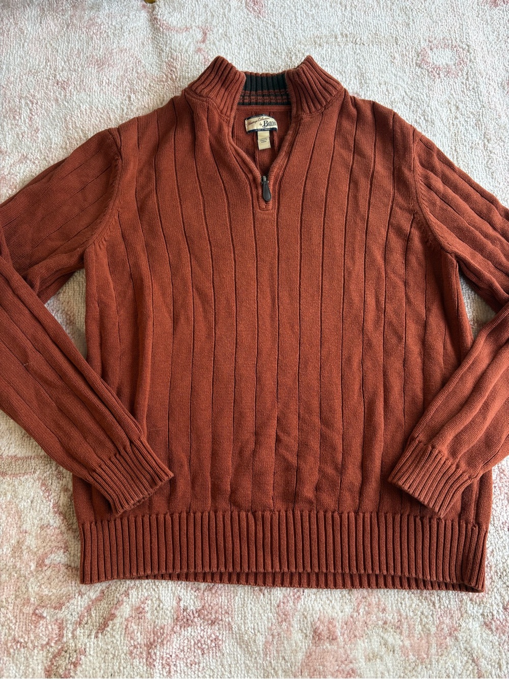 Heritage Collection by Bass orange quarter zip sweater